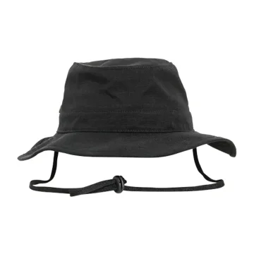 Chin Strap Bucket Hat – Black