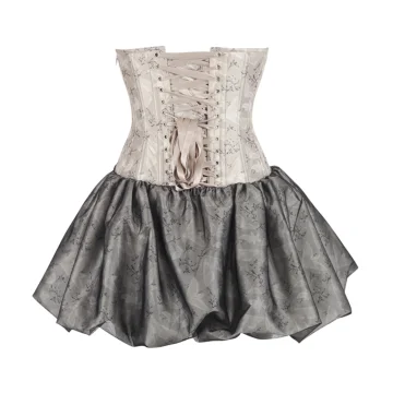 Overbust Corset Dress – Silver & Smoke