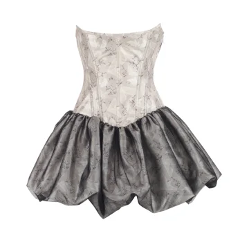Overbust Corset Dress – Silver & Smoke