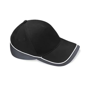 Piped Edge Baseball Cap – Black & White