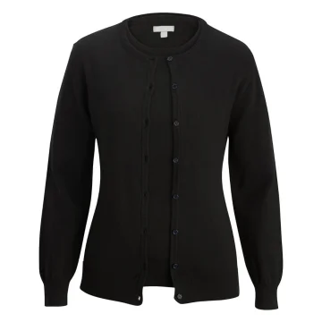 Round-Neck Button-Down Cardigan – Light Blue