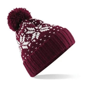 Snowflake Pom-Pom Beanie Hat