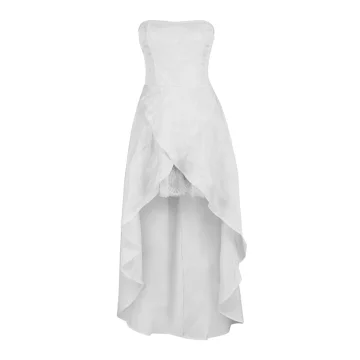Ivory Strapless High-Low Corset Dress
