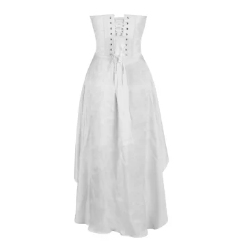 Ivory Strapless High-Low Corset Dress