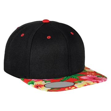 Tropical Floral Snapback Cap – Black & Multicolor