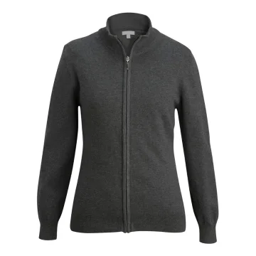 Zip-Up High-Collar Sweater – Dark Gray